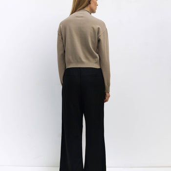 The Funnel Neck Cardi - Taupe