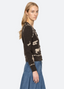 Margeurite Lace Patch L/Slv Cardigan - Coffee