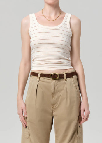Faye Tank - Golden Pinstripe