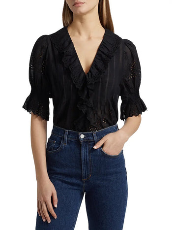 Henri Top - Black Eyelet