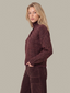 Boxy Snap Front Henley - Italian Plum Melange