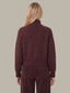 Boxy Snap Front Henley - Italian Plum Melange