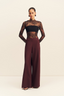 Asher Wide Leg Pant - Berry