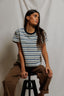 Dawn Supima Cotton Tee - Navy Pacific Stripe
