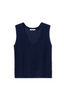 Peggy Cotton Sweater Tank Top - Navy