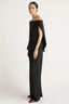 Angeli Off-Shoulder Back-Drape Blouse - Black