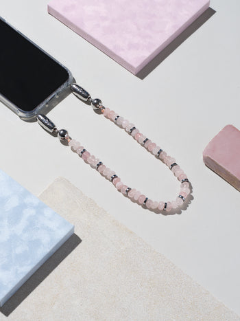 Linked Gemstone Wristlet - Rose Quartz