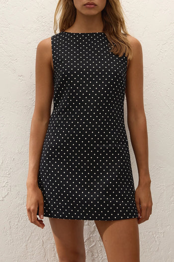 Jacie Mini Dress - Lola Polka Dot Black/Cream
