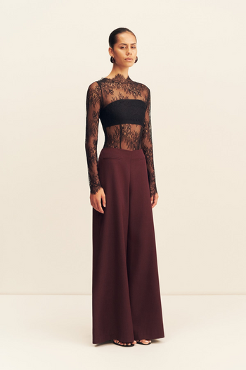 Asher Wide Leg Pant - Berry