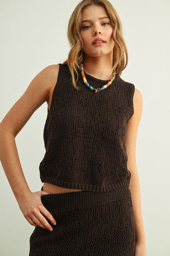 Knit Tank - Brown