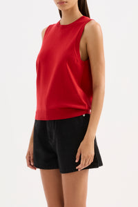 Elvio Merino Blend Tank - Vermillion