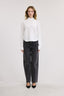 Open Knit High Neck Sweater - Light Grey