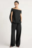Angeli Off-Shoulder Back-Drape Blouse - Black