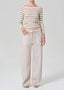 Brynn Linen Drawstring Trouser - Pale Stone