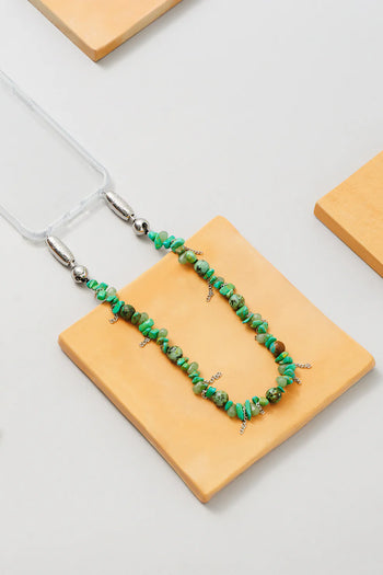 Stone and Fringe Wristlet - Turquoise