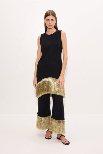 Nella Fringe Pant - Black