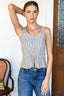 Studio Peplum Top - Newburyport Stripe
