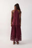 Cut-out Neck Ties Maxi Dress - Wine Outono
