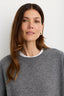 Indira Cashmere Top - Heather Ash