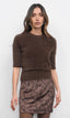 Odette Fuzzy Elbow Sleeve Knit Top
