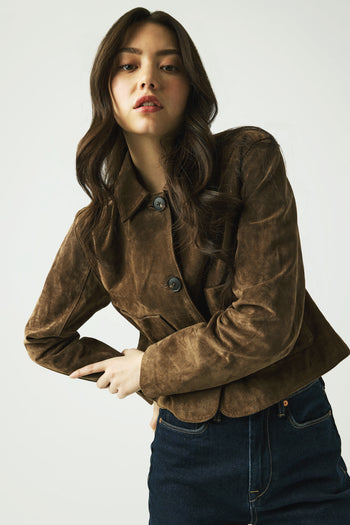 Suede Jacket - Black Coffee