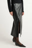 Rama Front-Vent Vegan Leather Skirt - Black