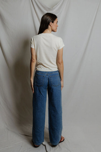 Val Hemp Milk Cotton Vneck Tee - Natural