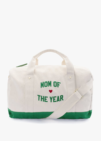 Mom Of The Year Canva Duffel Bag - Natural Green