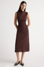 Abel Asymmetric-Neck Dress - Umber