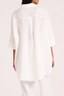 Lounge Linen Longline Shirt - White