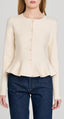 Brooklyn Peplum Cardigan - Cream