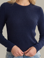 Leni	Novelty Rib LS Crewneck - Dark Blue