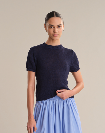 Faye Rolled Edge Sweater Tee