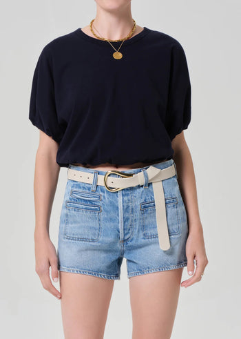Gia Bubble Top - Navy