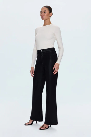 Lana High Rise Ultra Wide Leg - Coated Noir