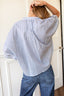 Mandarin Collar Top - Blue Stripe