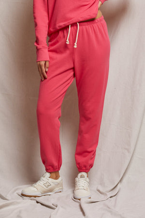 Johnny - French Terry Easy Sweatpant - Pink Bloom