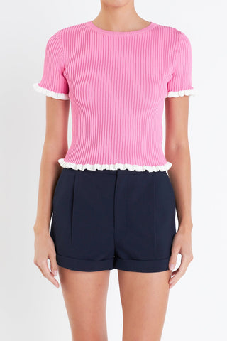 Ruffle Detailed Knit Top