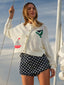Tide Mesh Nautical Cardigan - Chalk Multi