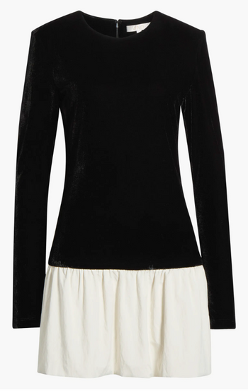 Longsleeve Mini Dress with Bubble Hem