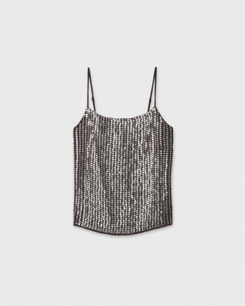 Lili Beaded Tank - Chocolate
