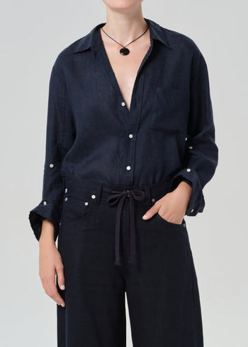 Kayla Shrunken Top - True Navy