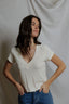 Val Hemp Milk Cotton Vneck Tee - Natural