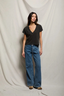 Alanis V Neck Tee - Vintage Black