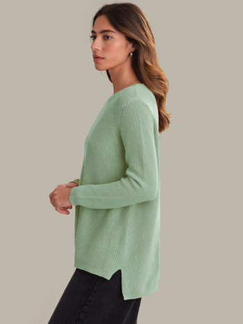Emma Shaker Sweater - Silt Green