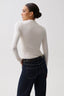 Nathalia Long Sleeve Draped Mock Neck - Soft White