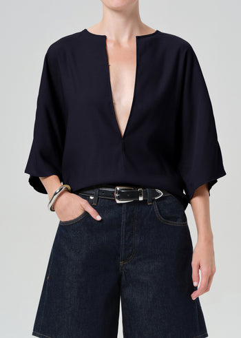 Franca Shirt in Portofino Twill - Navy