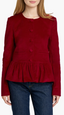 Peplum Velveteen Jacket - Red