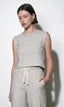 Daphne Sleeveless Knit Shell Top - Black/Ivory