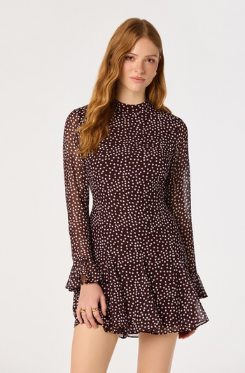 Tasha Dress - Brown Polka Dot